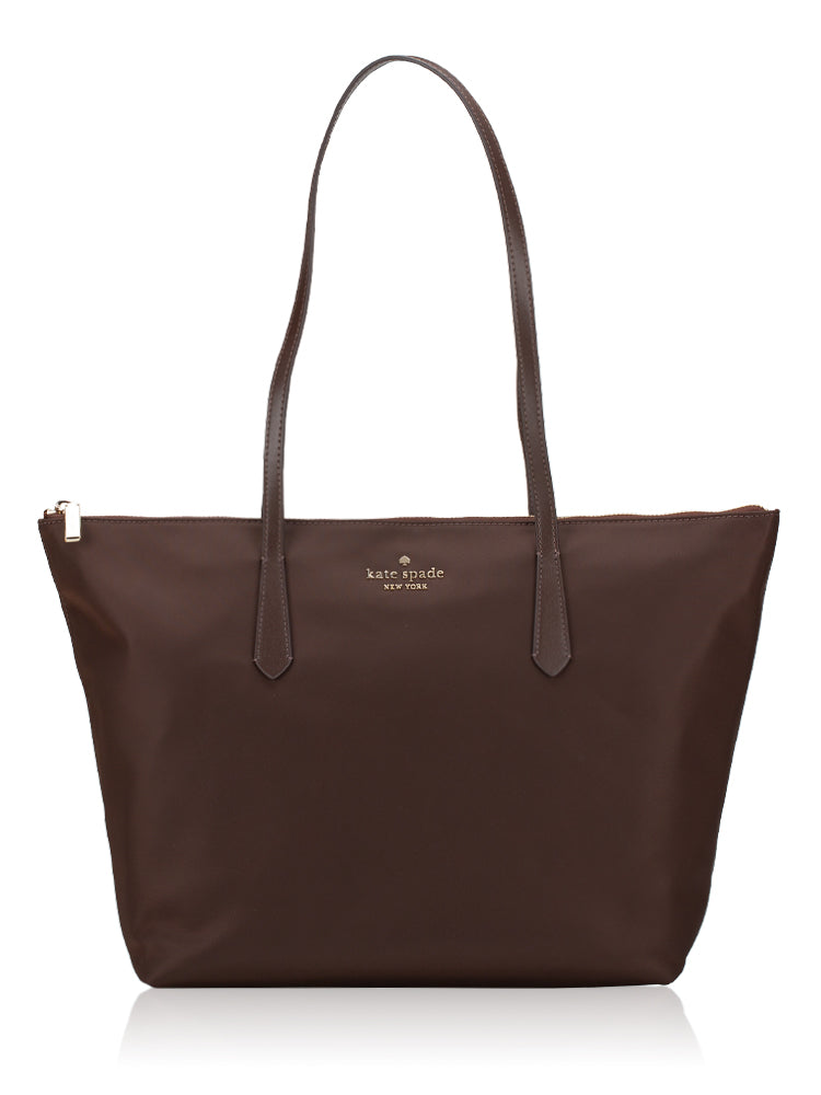 Kate Spade Kitt Nylon Large Tote Hot Fudge
