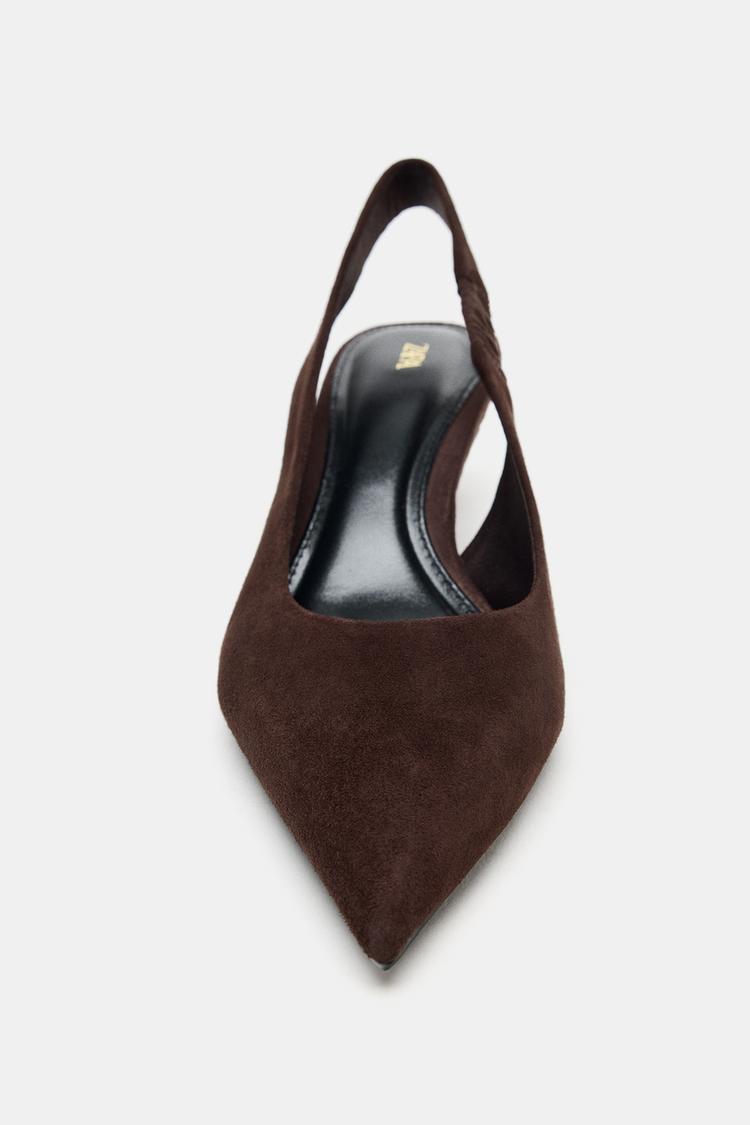 ZARA SUEDE KITTEN HEEL