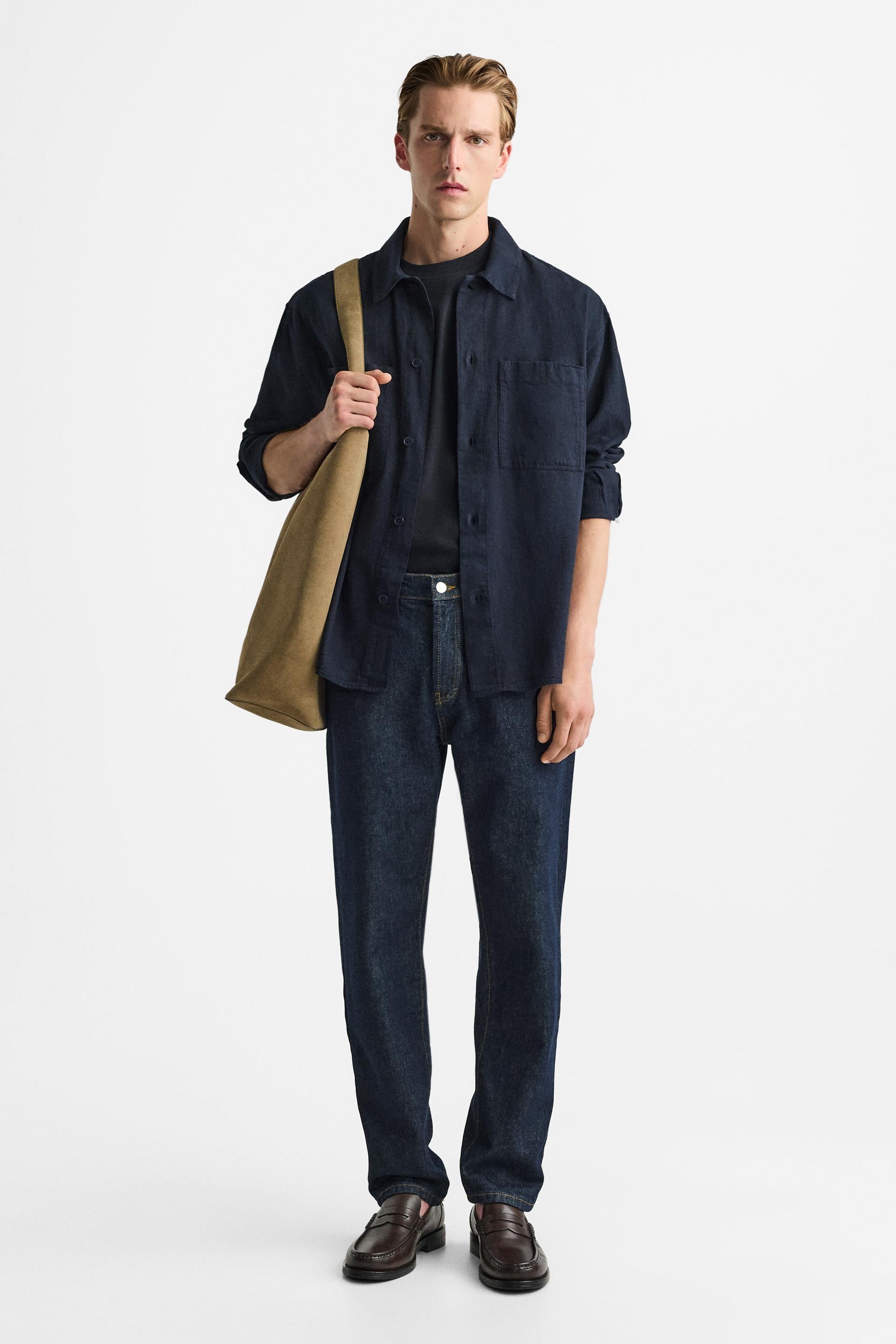 ZARA Men's Leather Penny Loafers