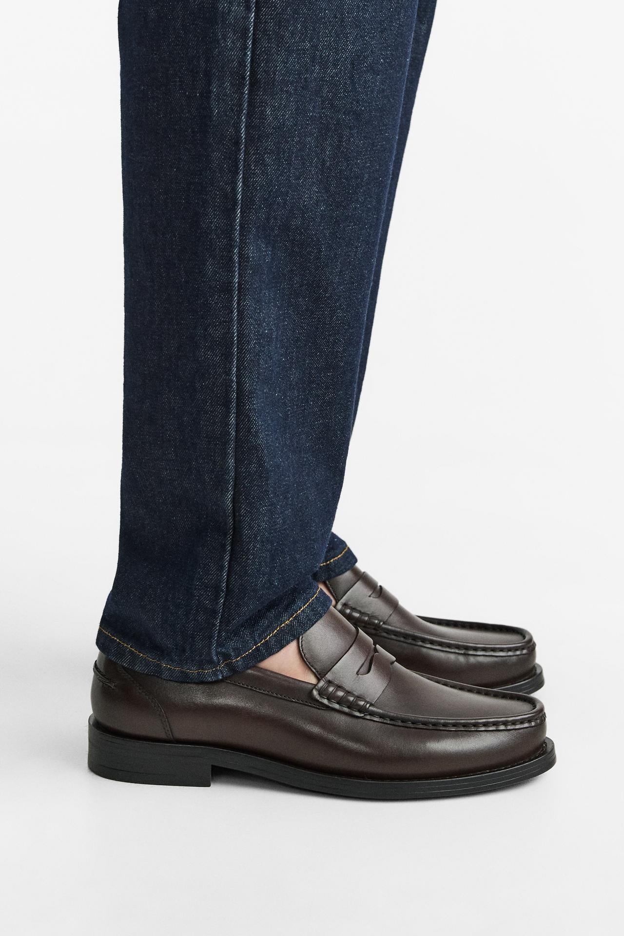 ZARA Men's Leather Penny Loafers