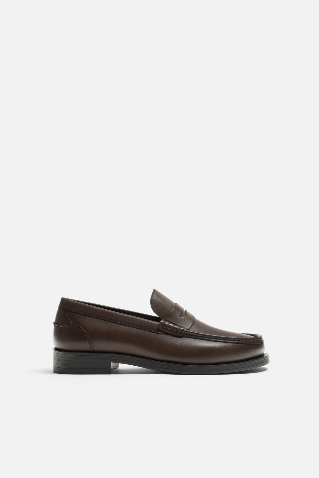 ZARA Men's Leather Penny Loafers
