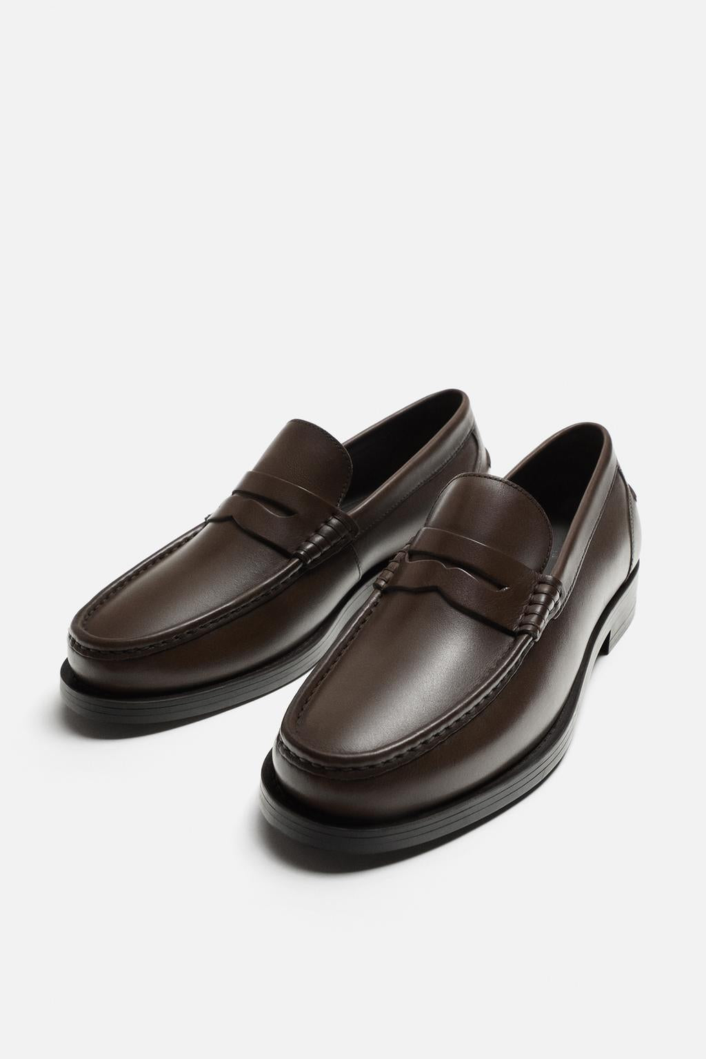 ZARA Men's Leather Penny Loafers