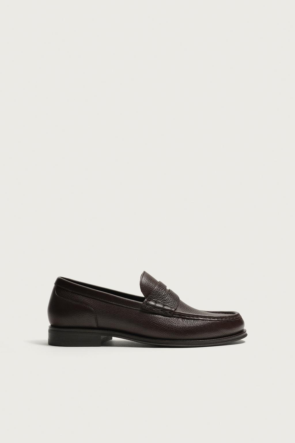 Zara LEATHER PENNY LOAFERS