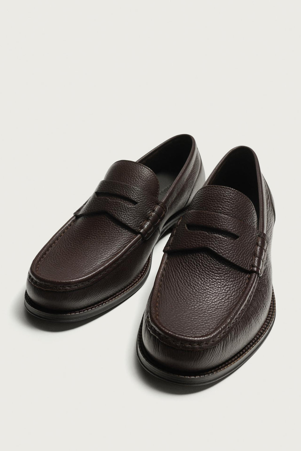 Zara LEATHER PENNY LOAFERS