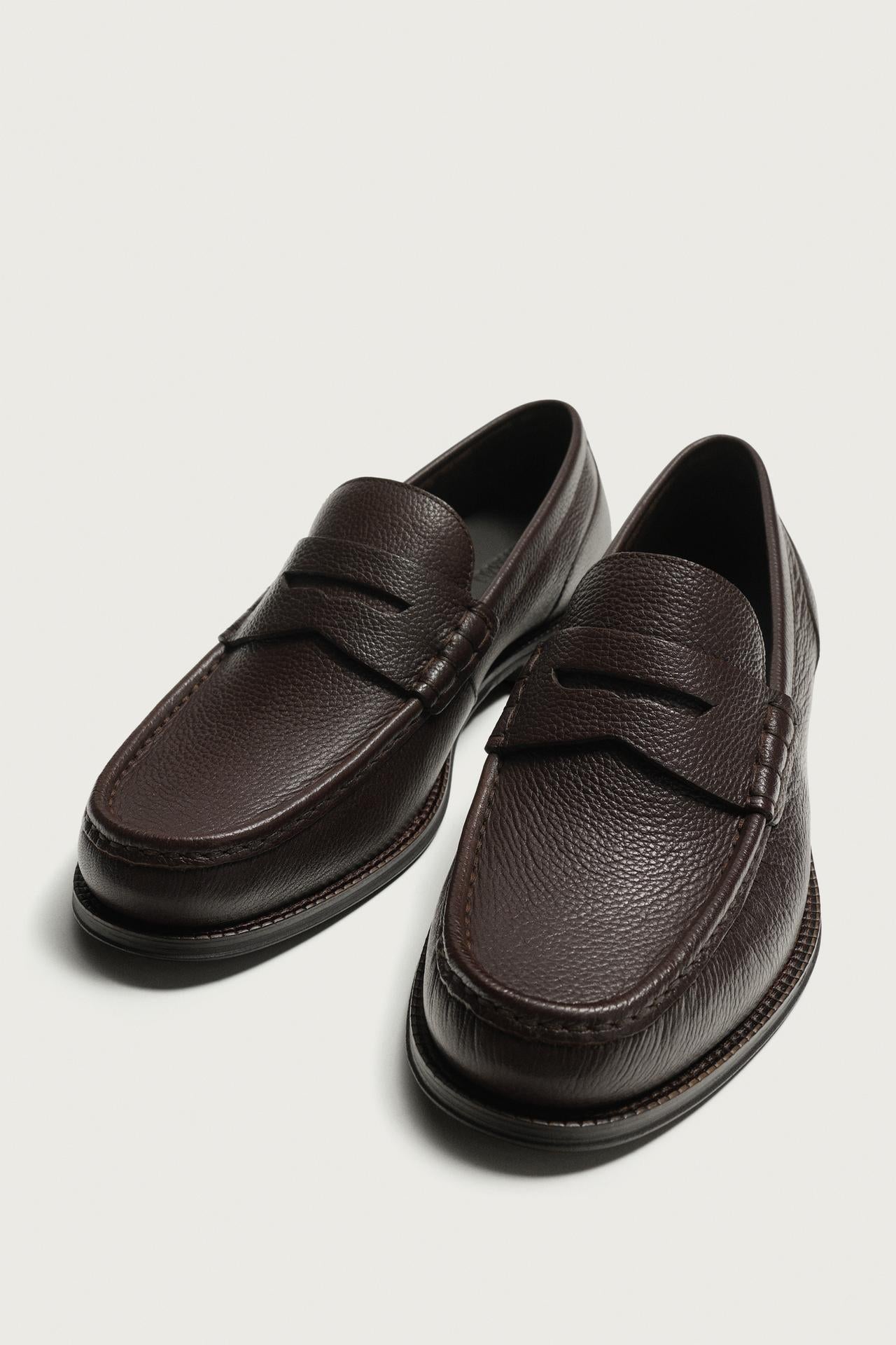 Zara LEATHER PENNY LOAFERS