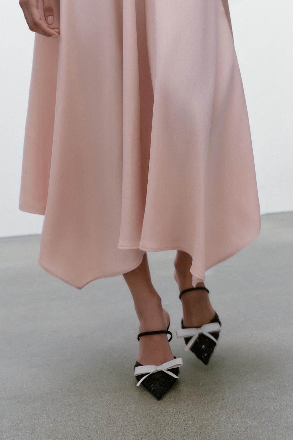 ZARA Sequin High‑Heel Shoes with Bow Detail