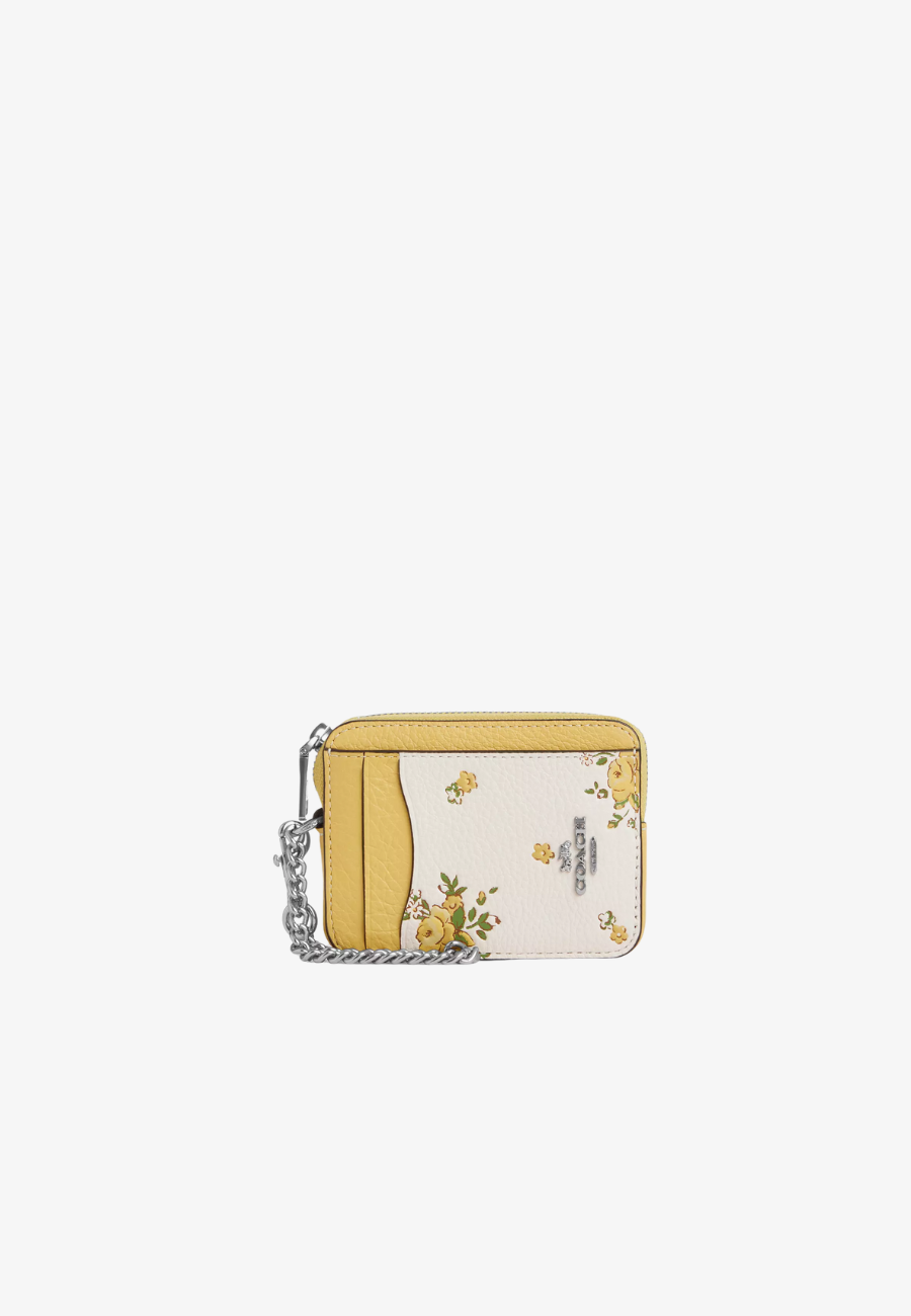 COACH Zip Card Case With Floral Print