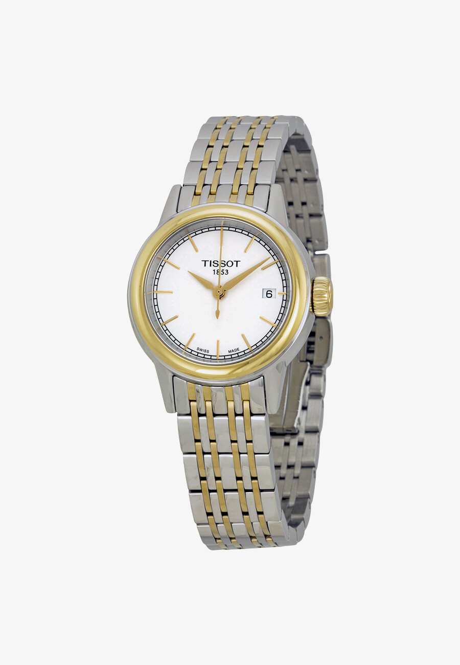 Tissot Carson White Dial Two-tone Ladies Watch