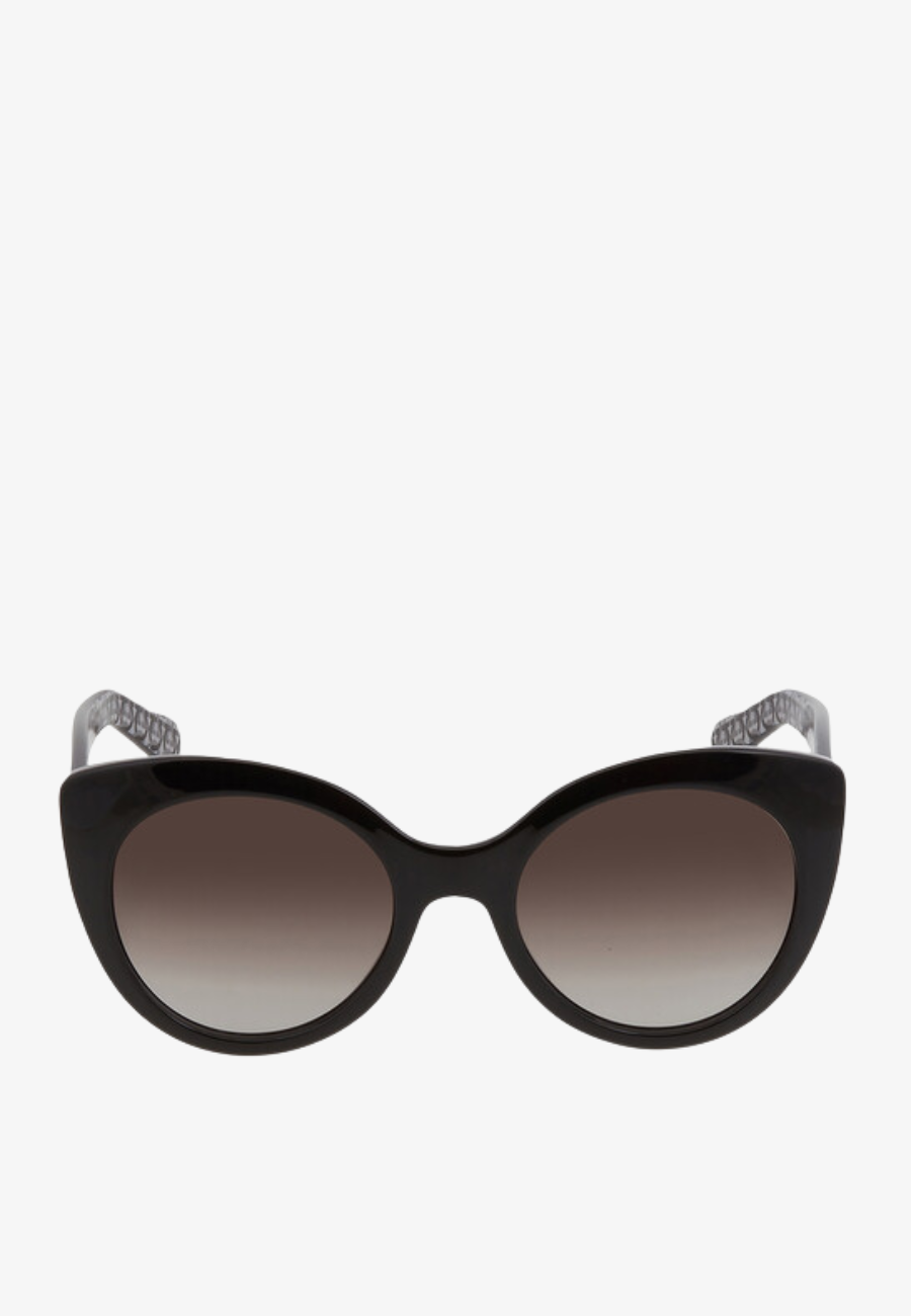 Ferragamo Salvatore Grey Gradient Butterfly Ladies Sunglasses