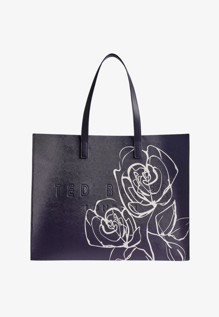 Ted Baker ALUMICN Navy Linear Rose Extra Large Icon Bag