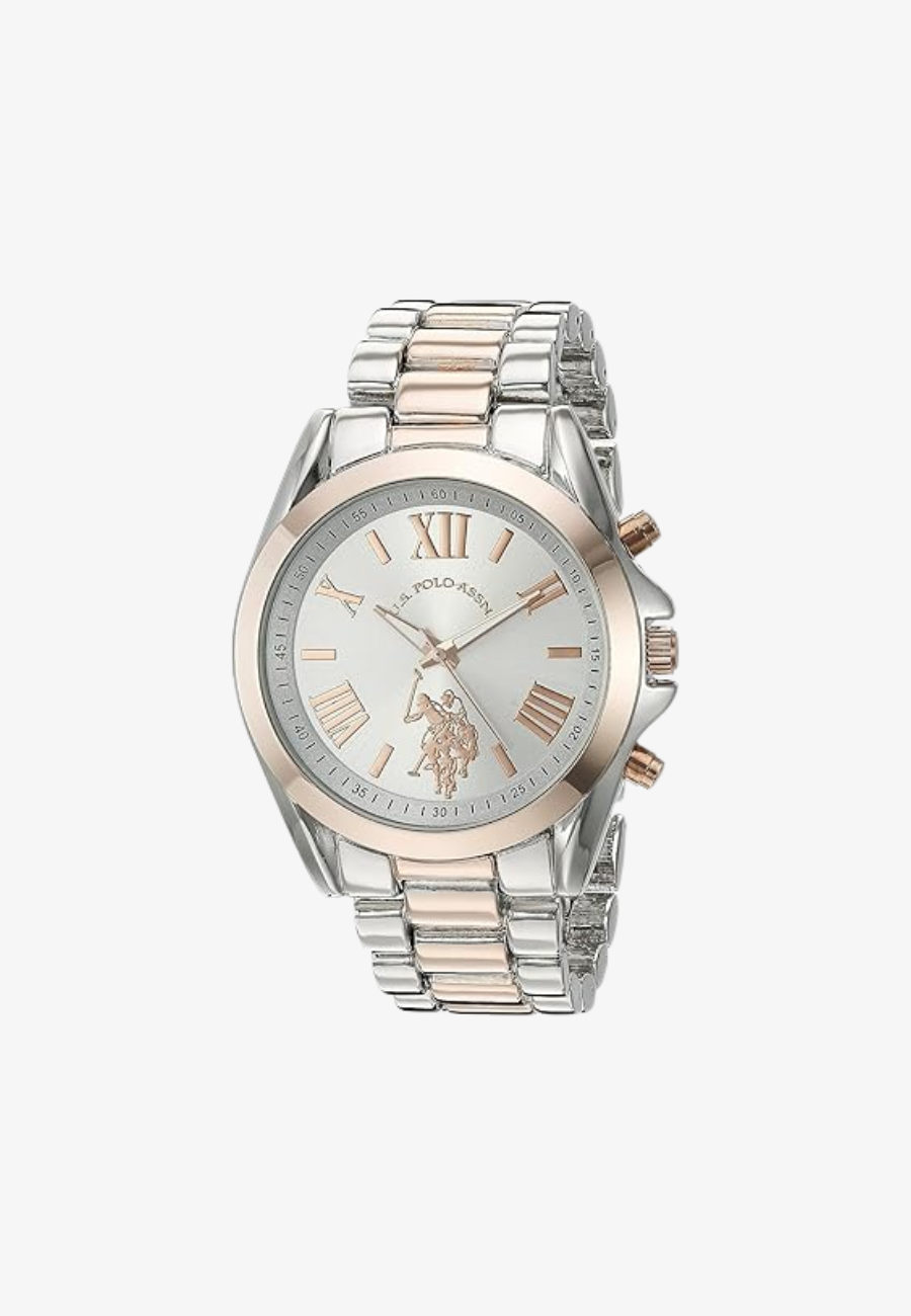 U.S Polo Assn Women's Analog Watch - Two-Tone Silver and Rose Gold