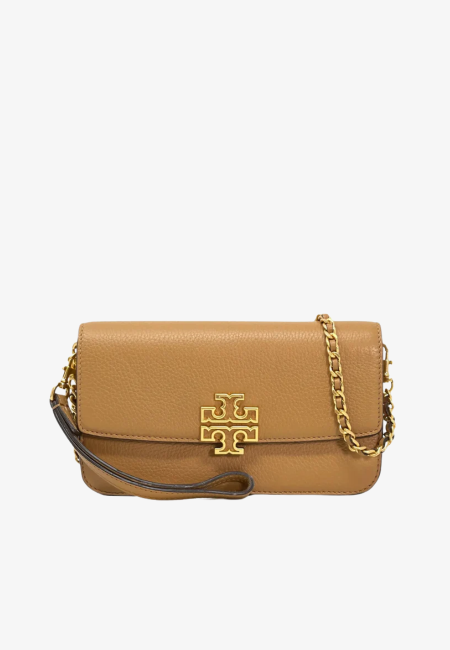 Tory Burch Britten Leather Chain Wallet With Wristlet Crossbody