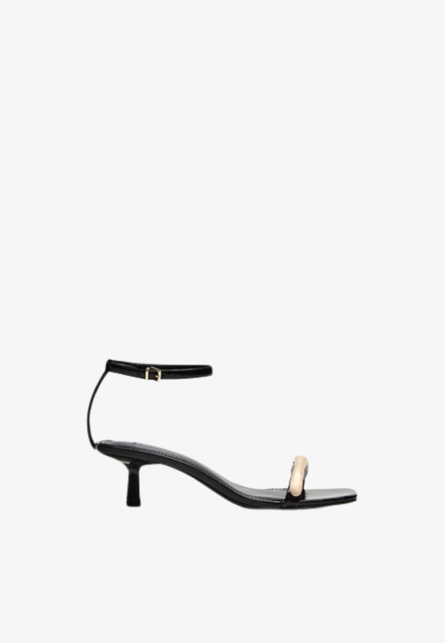 Bershka Metallic Heel Sandals