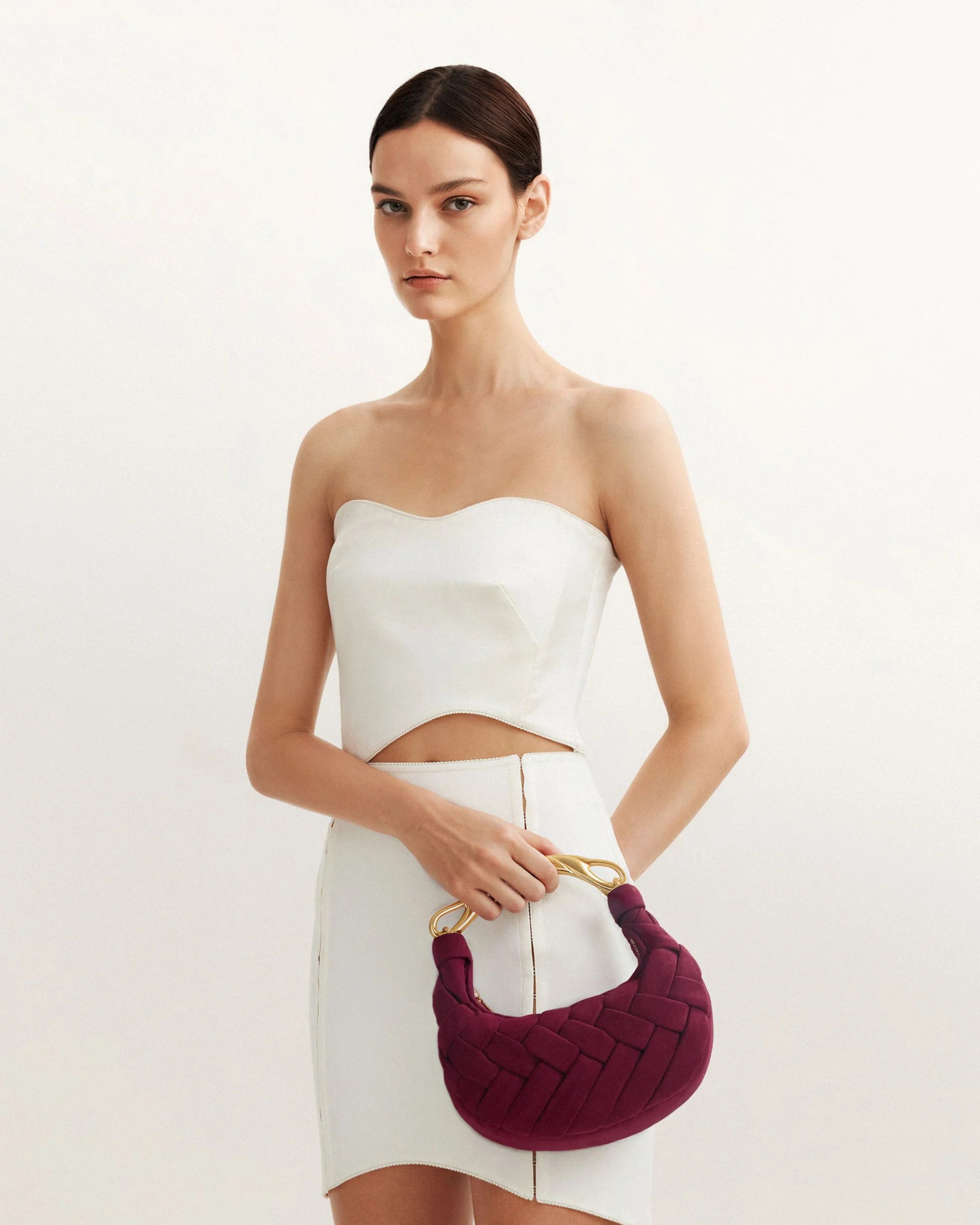 Orla Weave Handbag - Claret