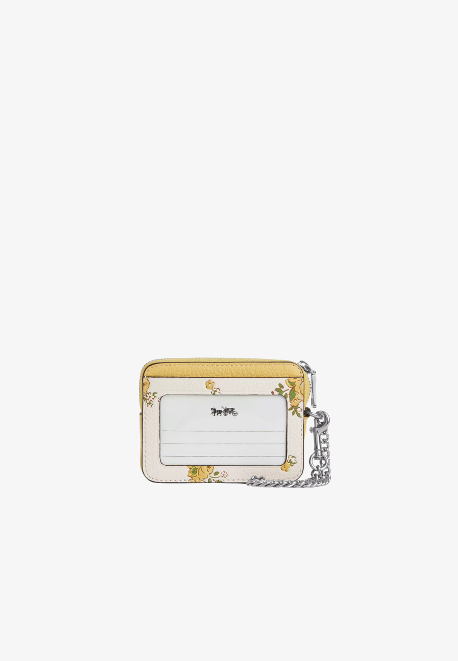 COACH Zip Card Case With Floral Print