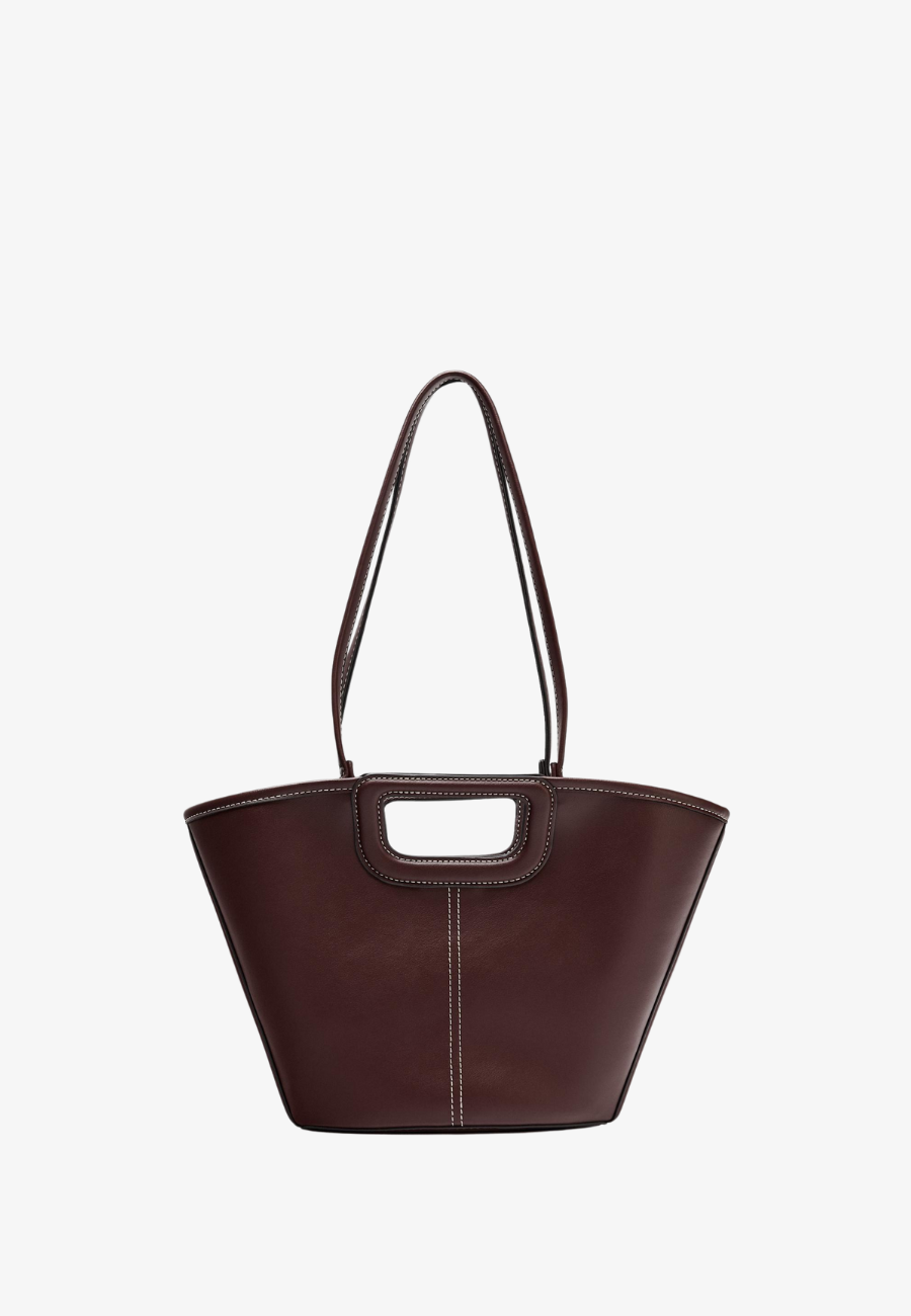 Zara Topstitched Tote Bag