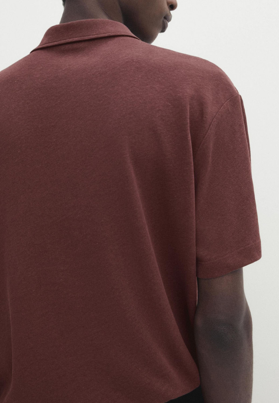 MASIMO DUTTI Textured Piqué Short Sleeve Polo Shirt