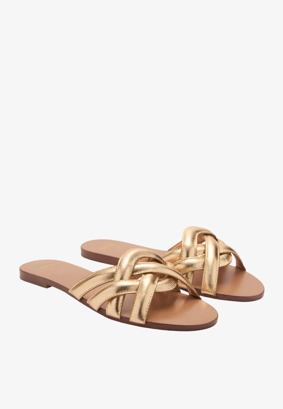 MANGO Leather Straps Sandals