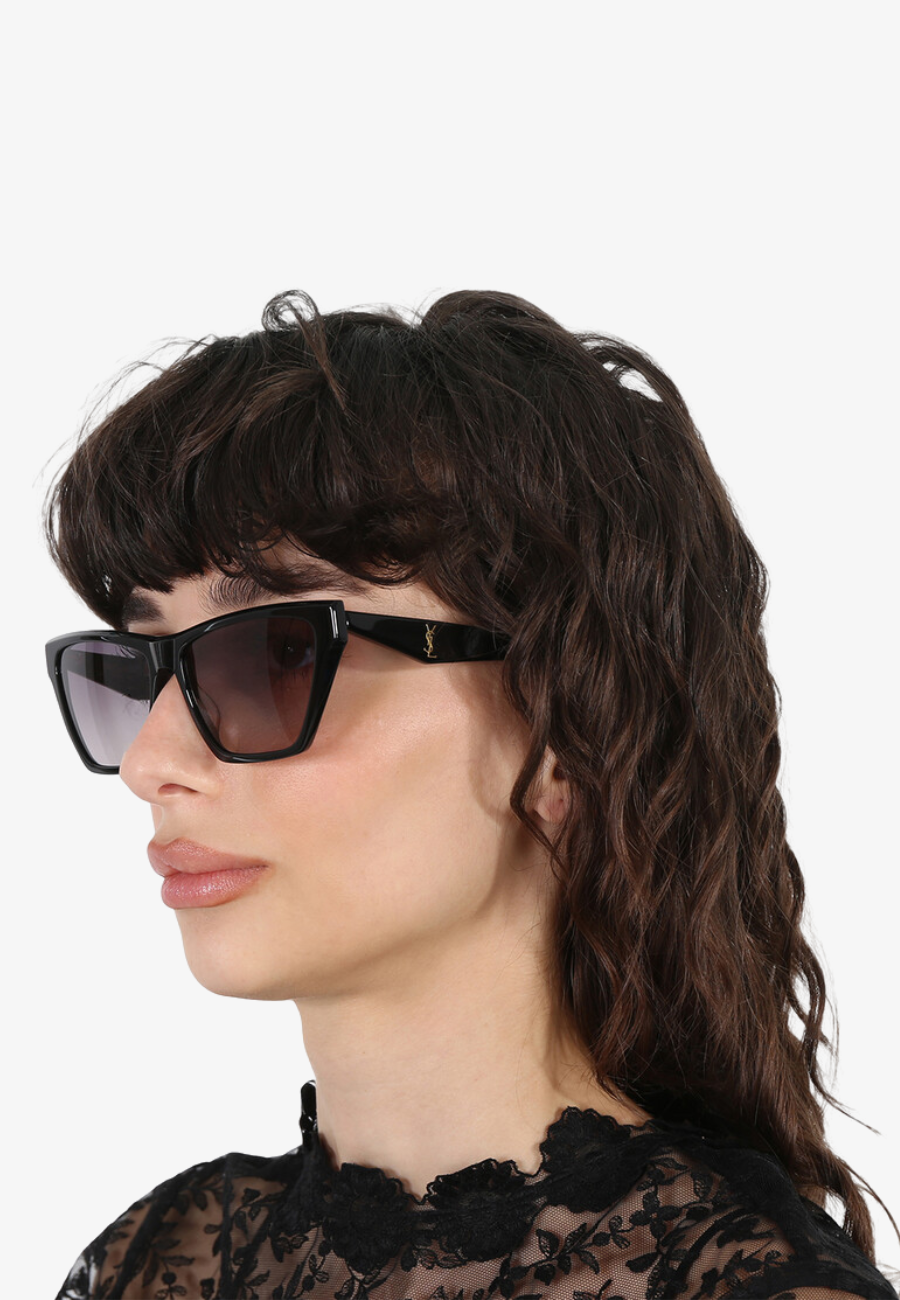 Saint Laurent Grey Gradient Cat Eye Ladies Sunglasses