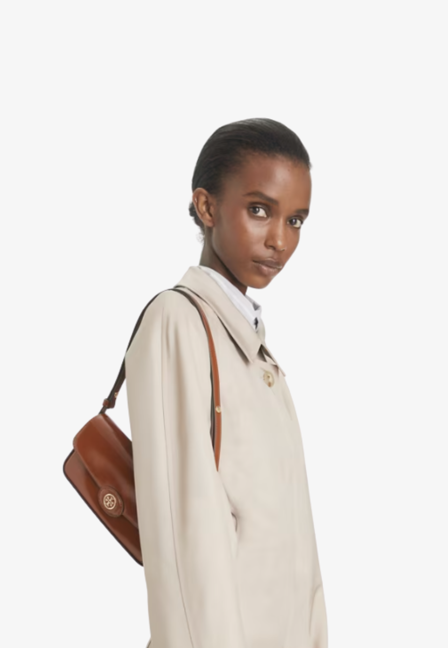 Tory Burch Robinson Spazzolato Rectangular Shoulder Bag