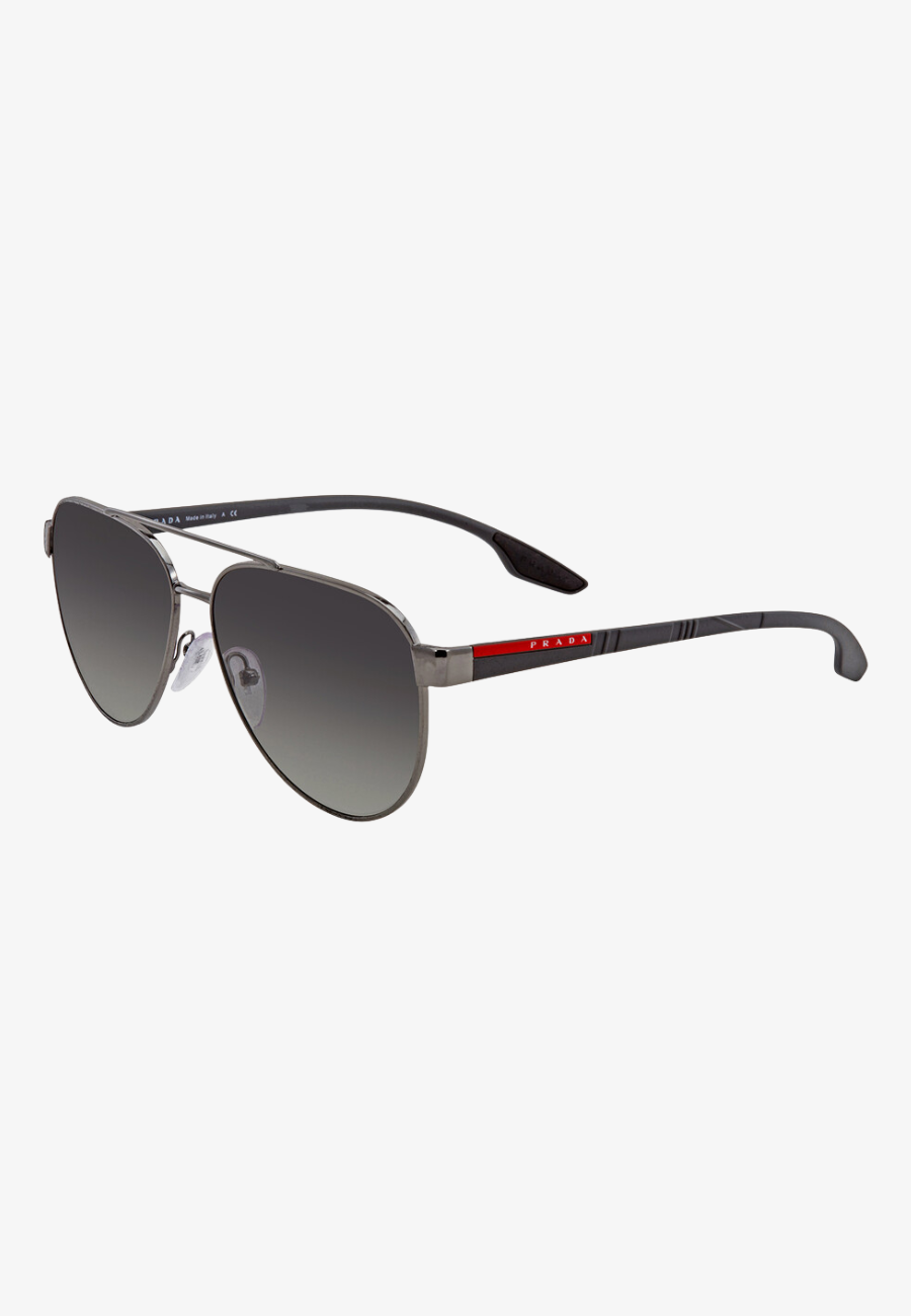 Prada Linea Rossa Grey Gradient Pilot Unisex Sunglasses