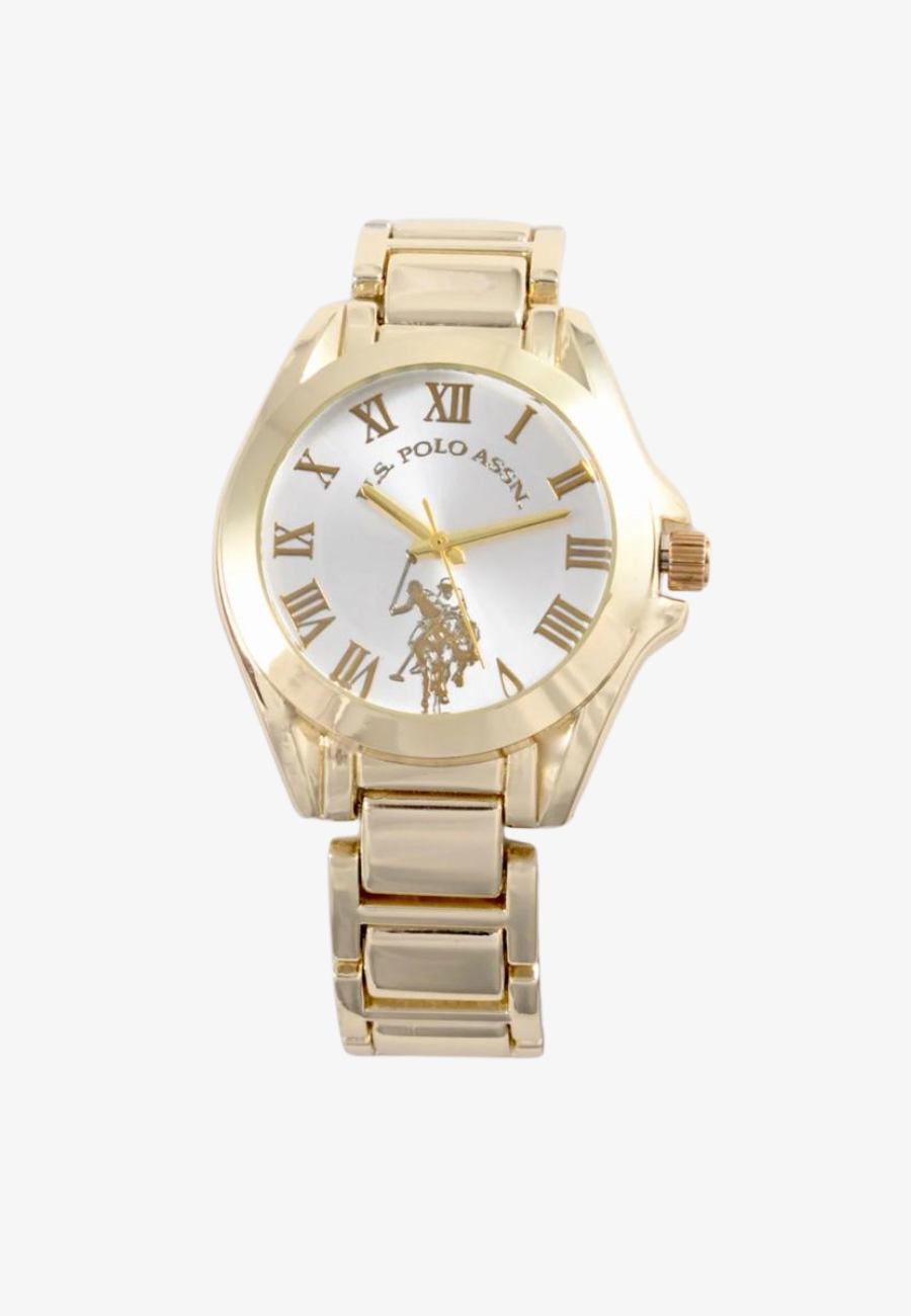 U.S Polo Assn Ladies Goldtone Bracelet Watch with Silver Dial