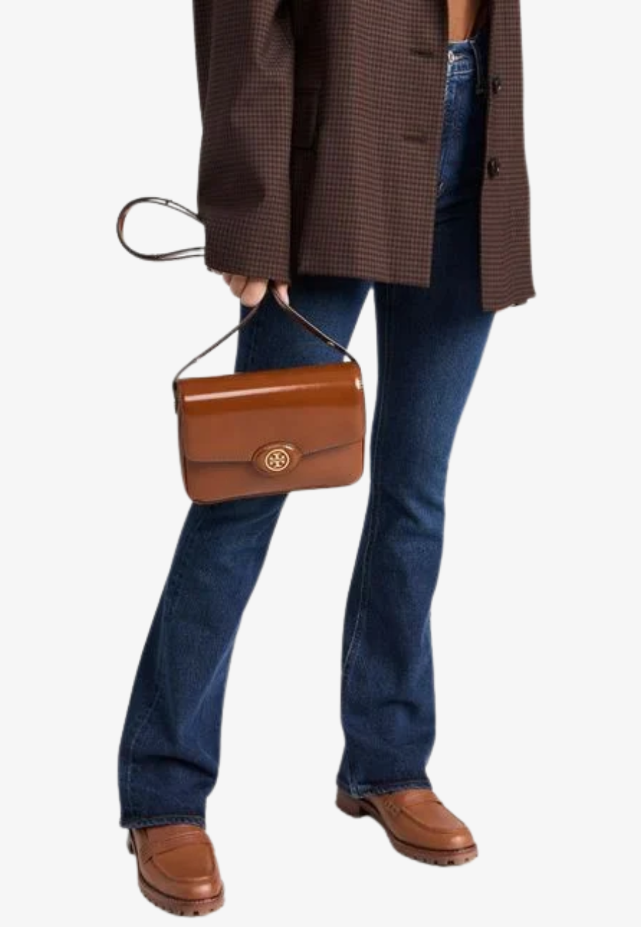 Tory Burch Robinson Spazzolato Shoulder Bag