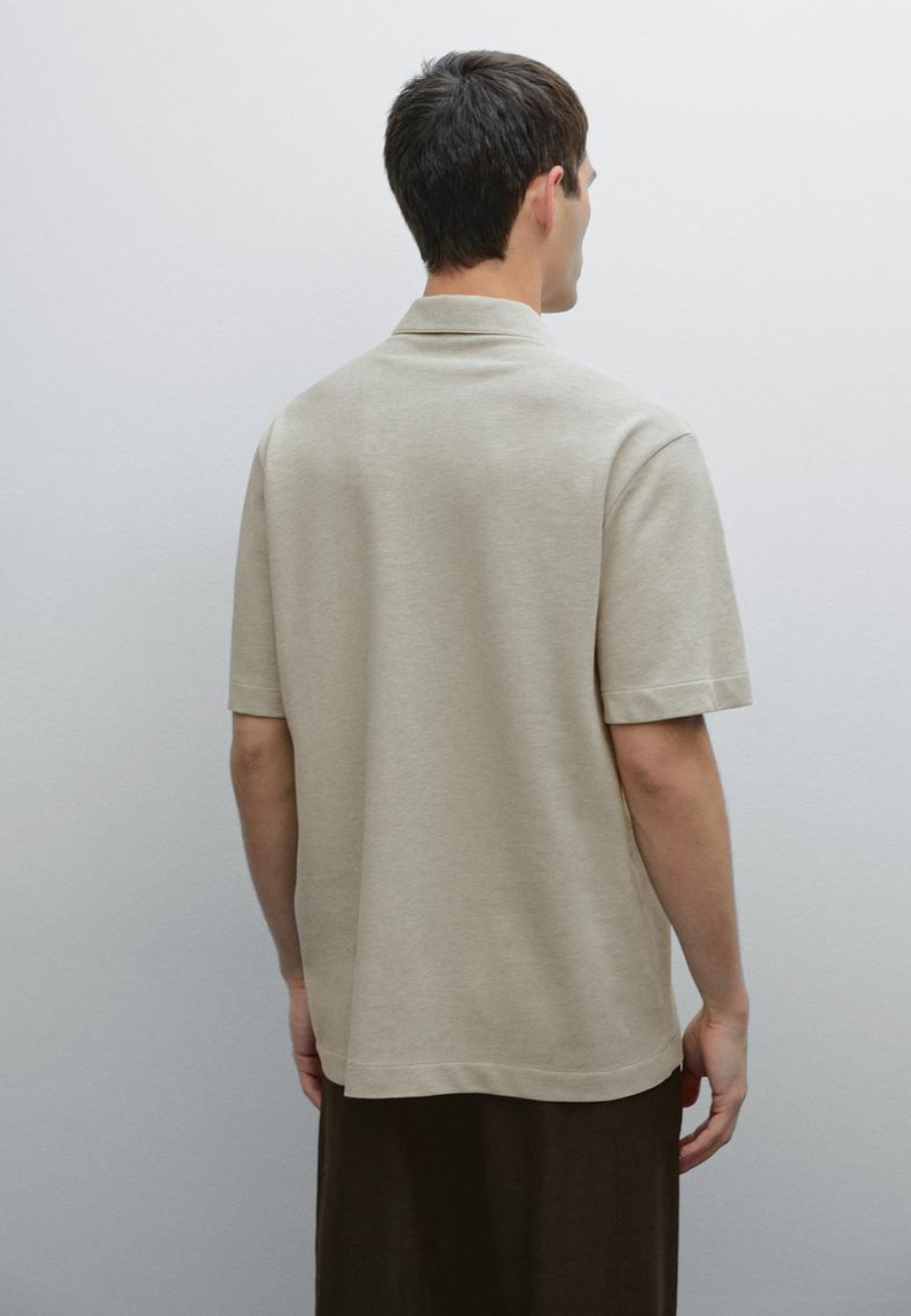 MASIMO DUTTI Textured Piqué Short-Sleeved Polo Shirt