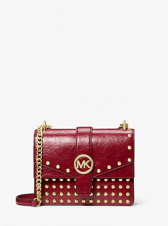 Greenwich Small Studded Distressed Crossbody Bag