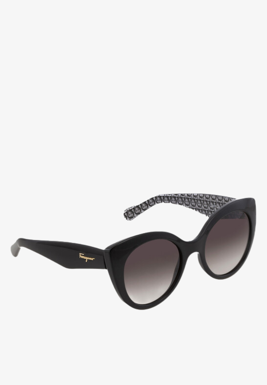 Ferragamo Salvatore Grey Gradient Butterfly Ladies Sunglasses