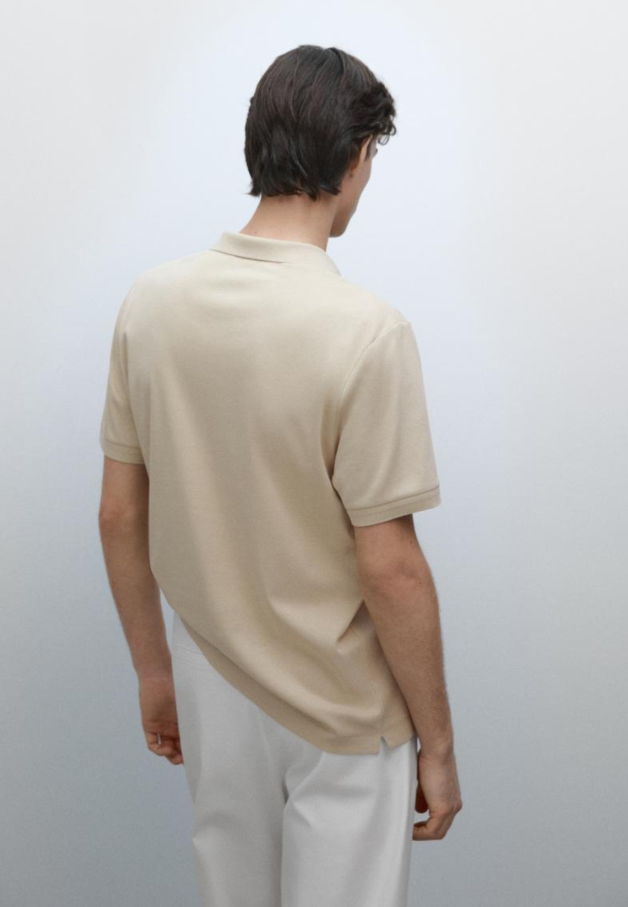 MASIMO DUTTI Short Sleeve Cotton Polo Shirt
