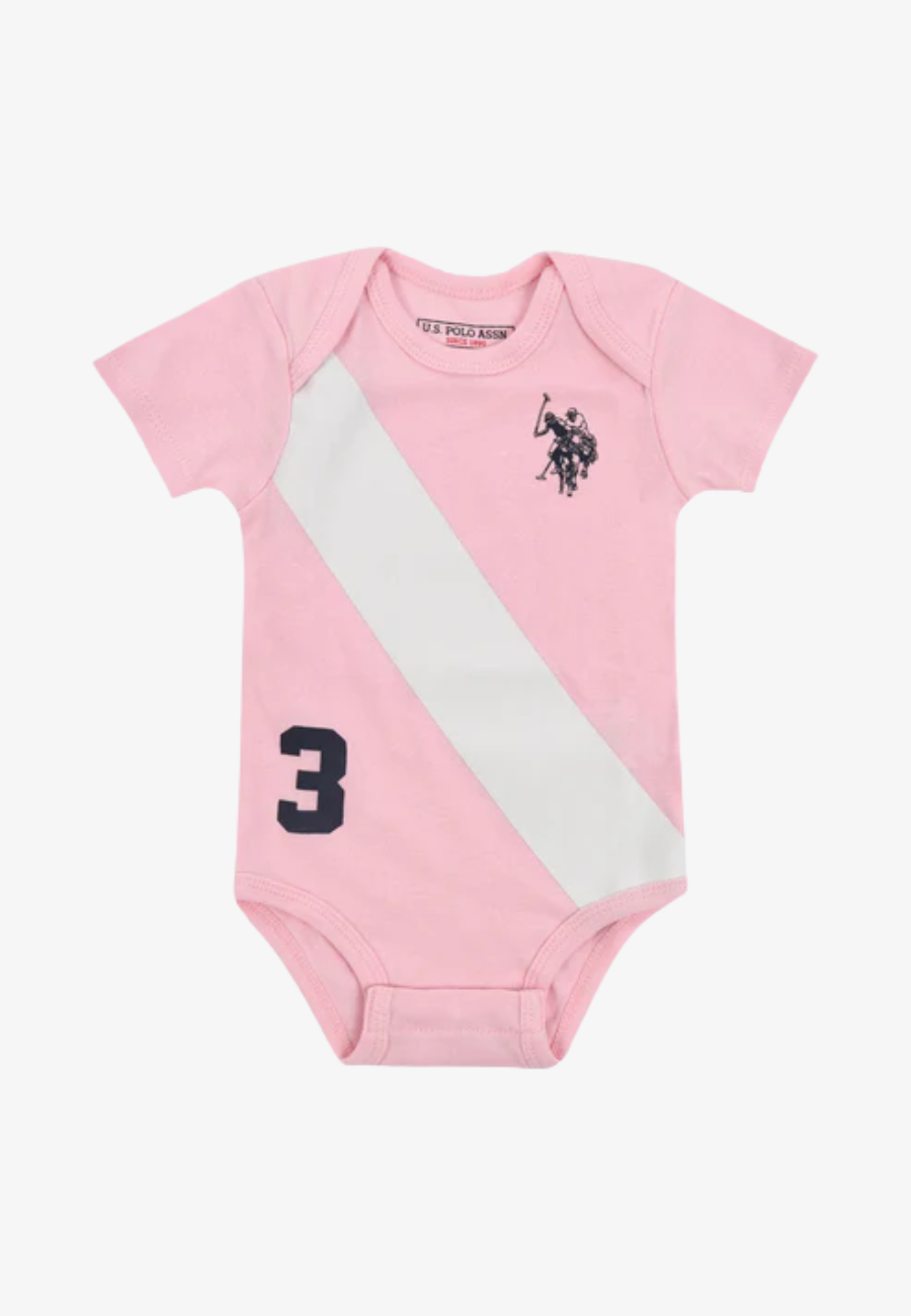 US POLO Baby 3 Piece Boxed Baby Gifting Set in Light Pink