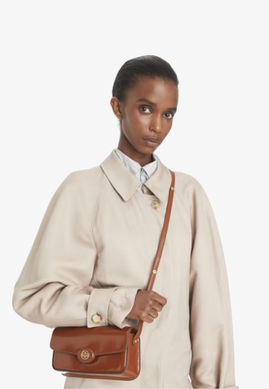 Tory Burch Robinson Spazzolato Rectangular Shoulder Bag