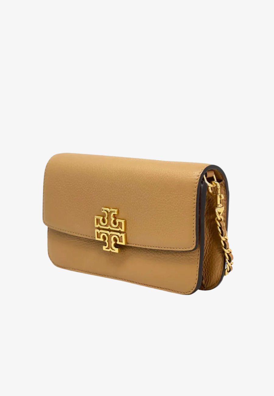 Tory Burch Britten Leather Chain Wallet With Wristlet Crossbody