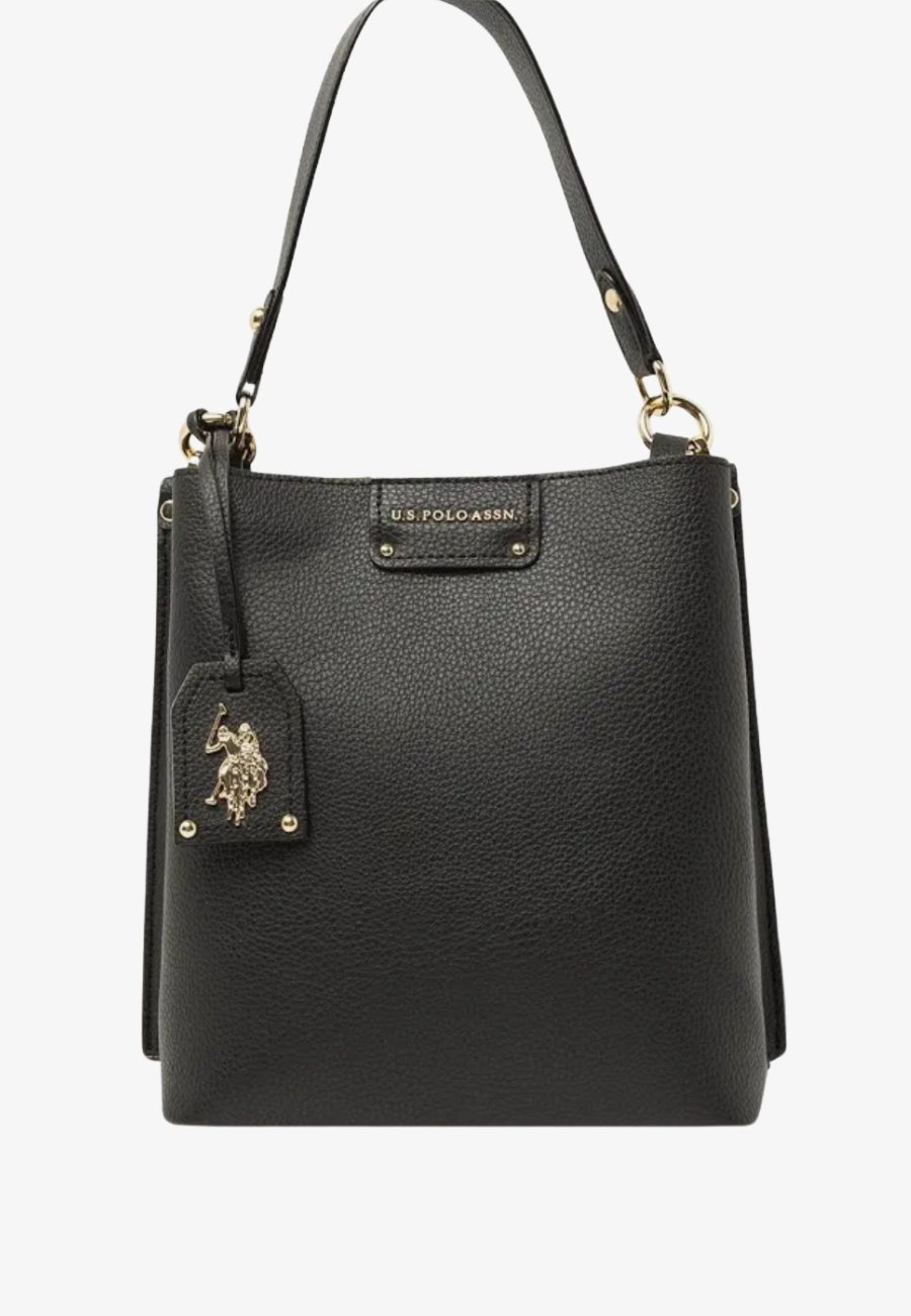 U.S Polo Assn Solid Bucket Bag with Crossbody Strap
