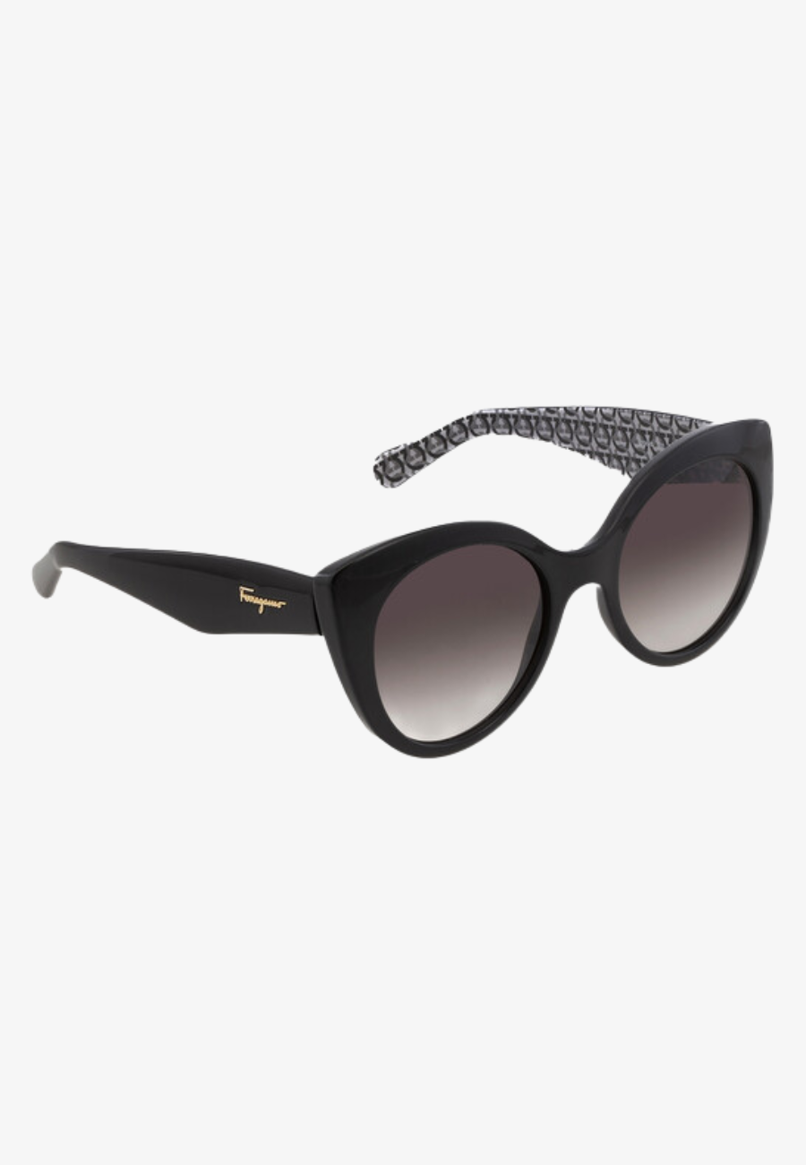 Ferragamo Salvatore Grey Gradient Butterfly Ladies Sunglasses