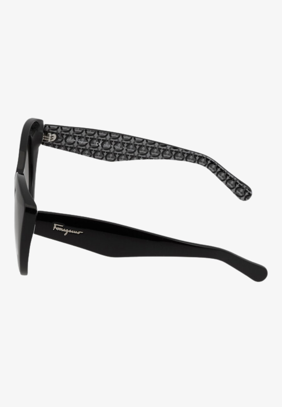 Ferragamo Salvatore Grey Gradient Butterfly Ladies Sunglasses