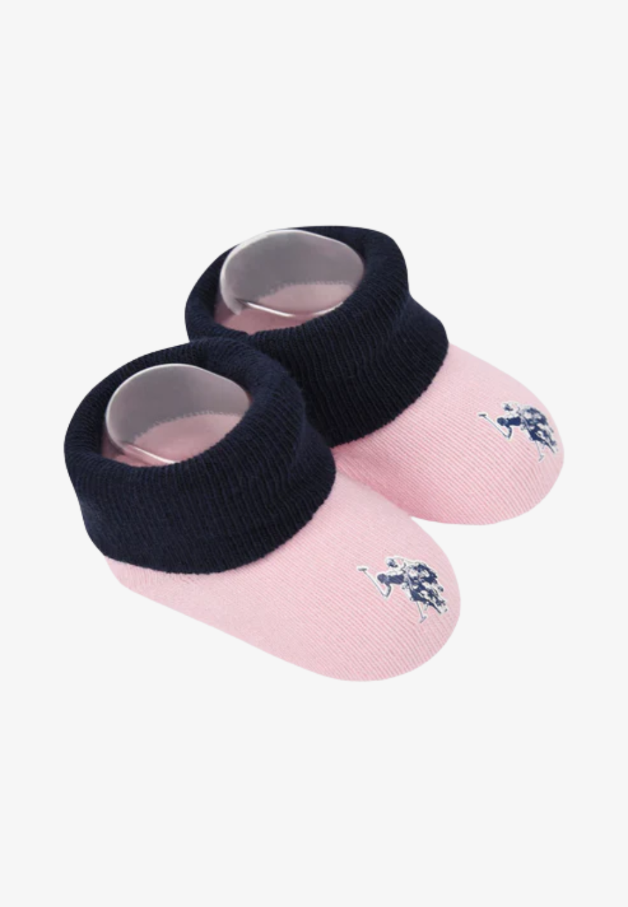 US POLO Baby 3 Piece Boxed Baby Gifting Set in Light Pink