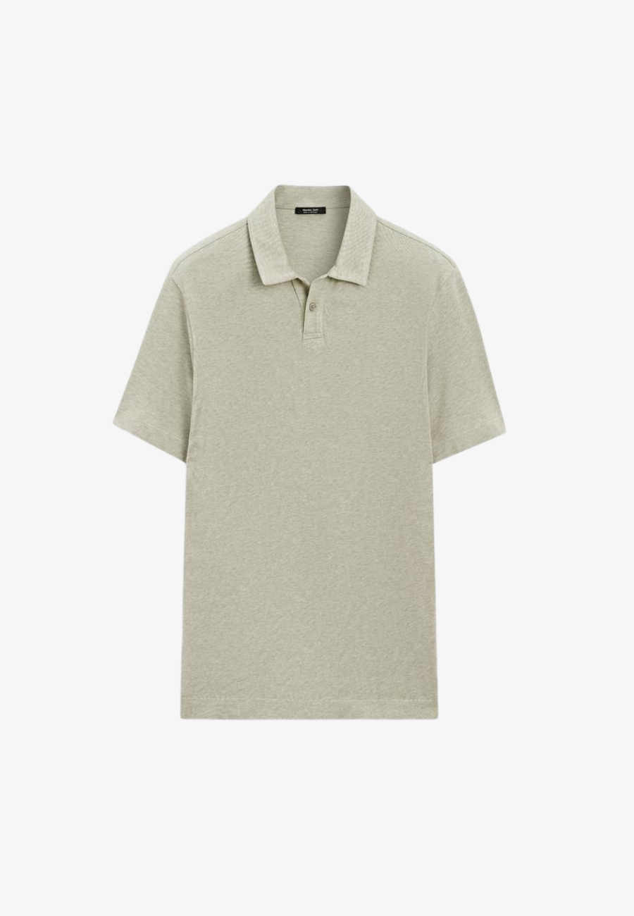 MASIMO DUTTI Textured Piqué Short-Sleeved Polo Shirt