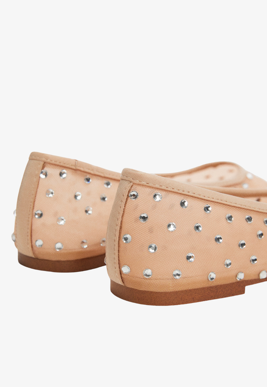 MANGO Rhinestone Ballet Flats