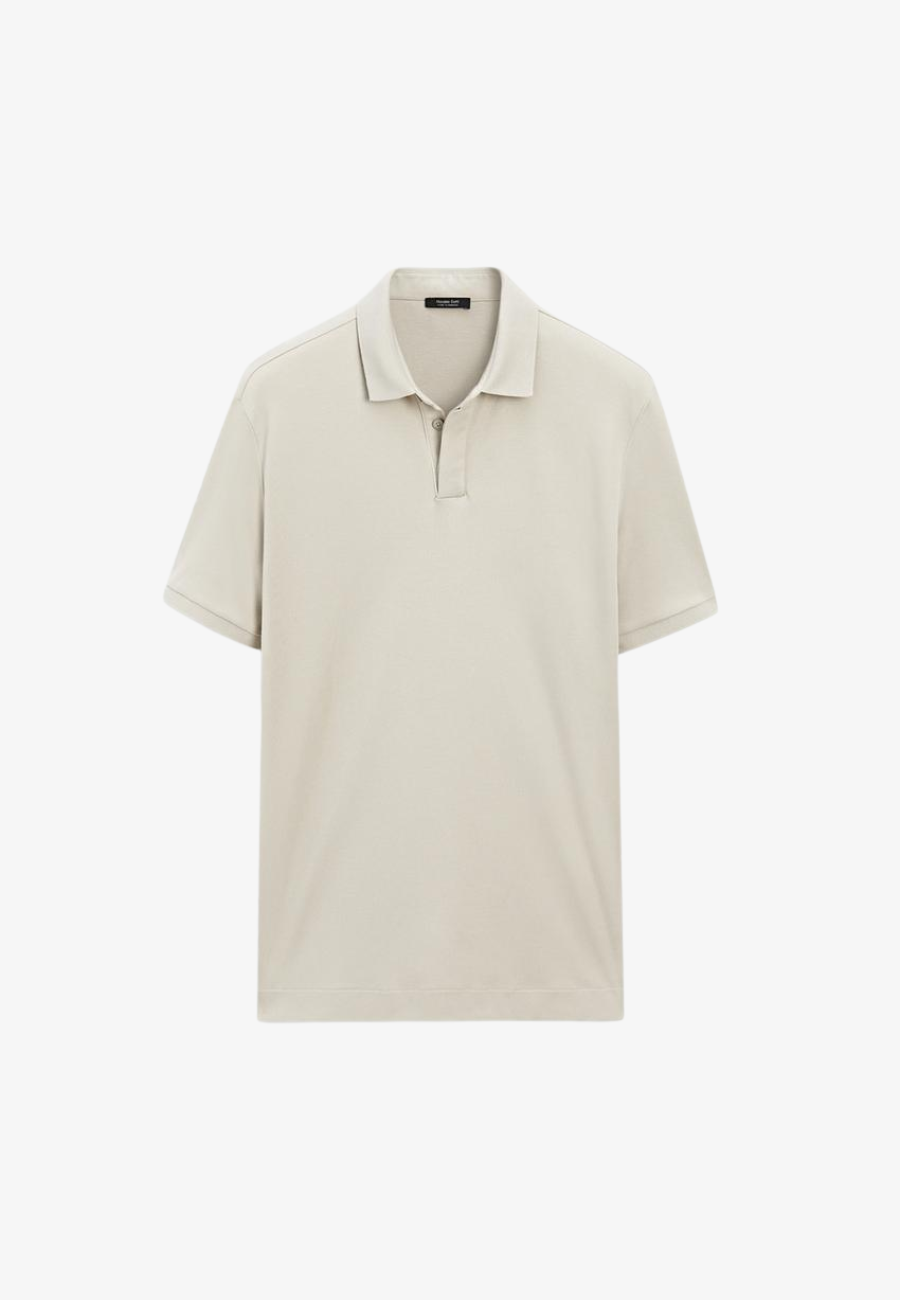 MASIMO DUTTI Cotton Blend Short Sleeve Polo Shirt