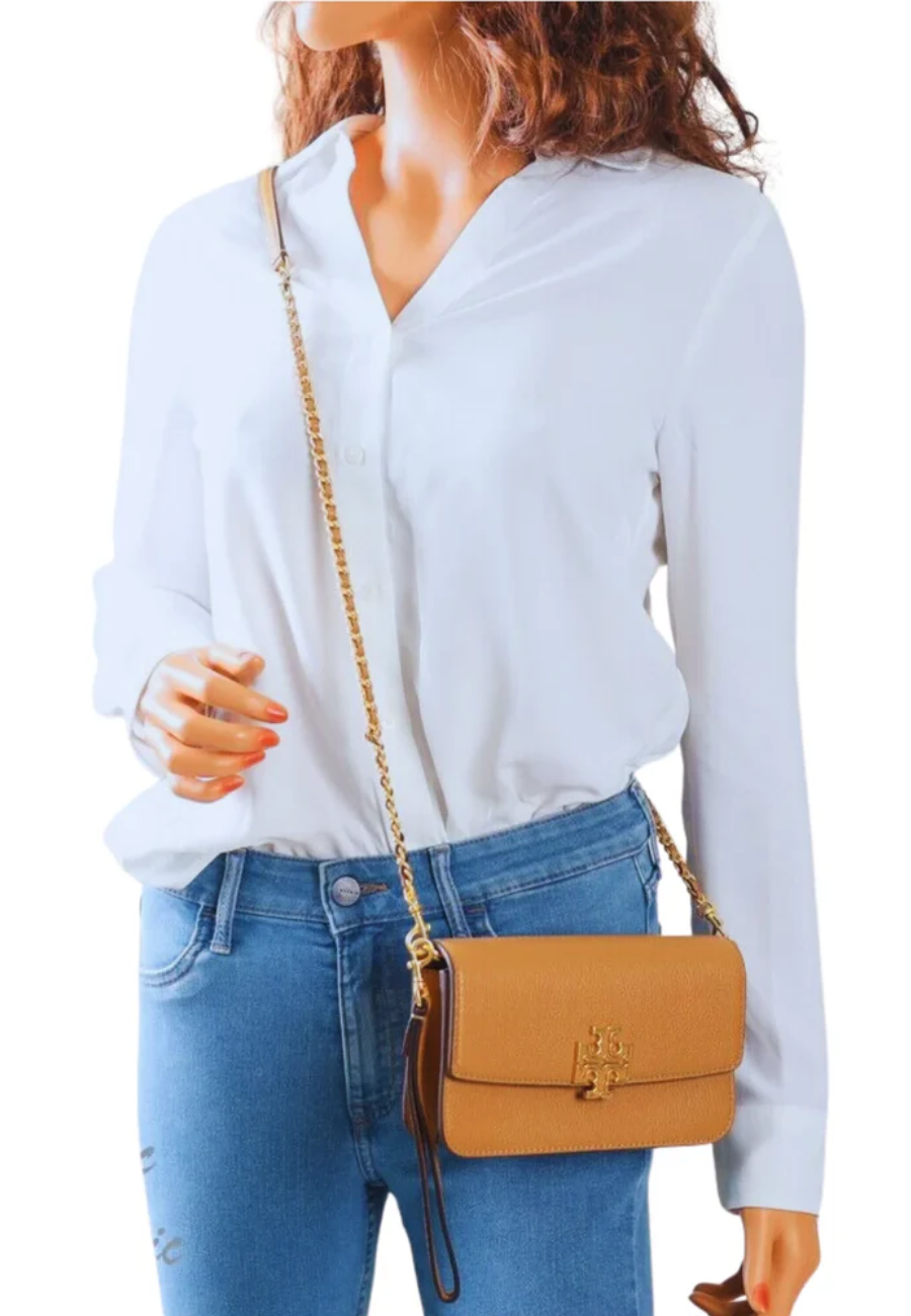 Tory Burch Britten Leather Chain Wallet With Wristlet Crossbody