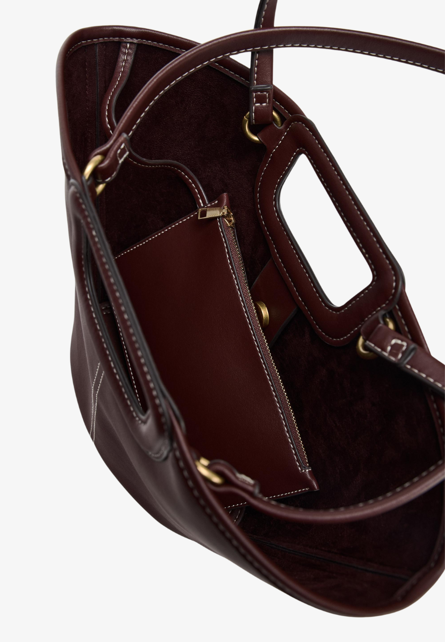 Zara Topstitched Tote Bag