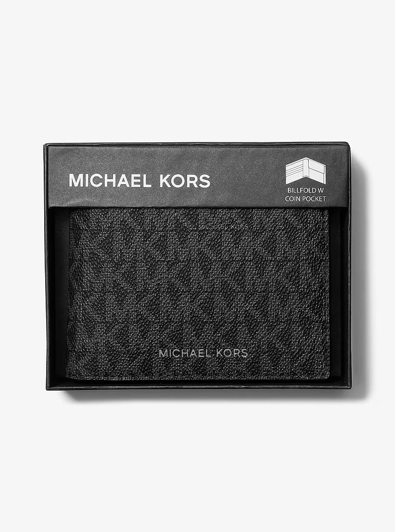 Michael Kors Outlet Cooper Logo Billfold Wallet With Coin Pouch