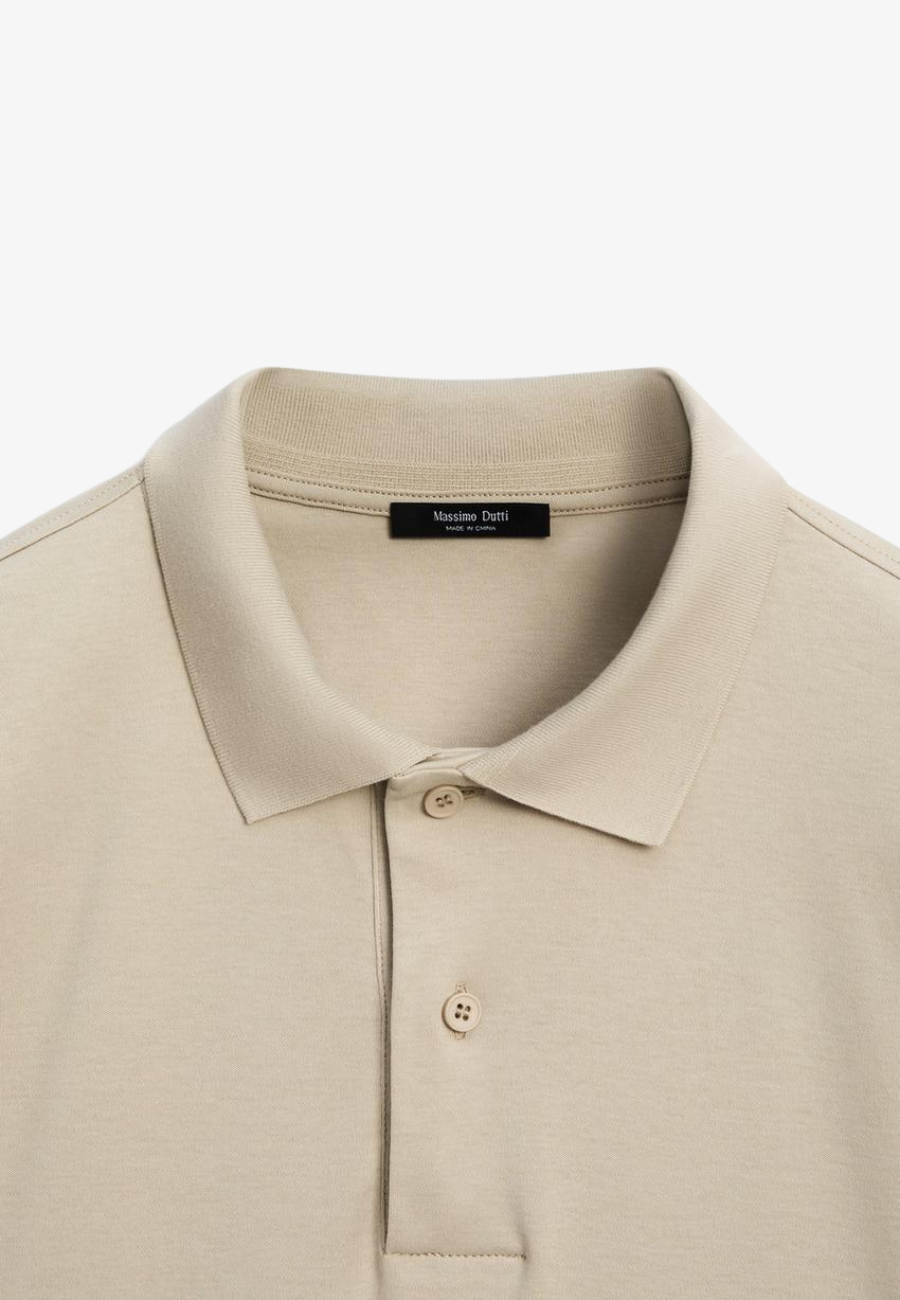 MASIMO DUTTI Short Sleeve Cotton Polo Shirt