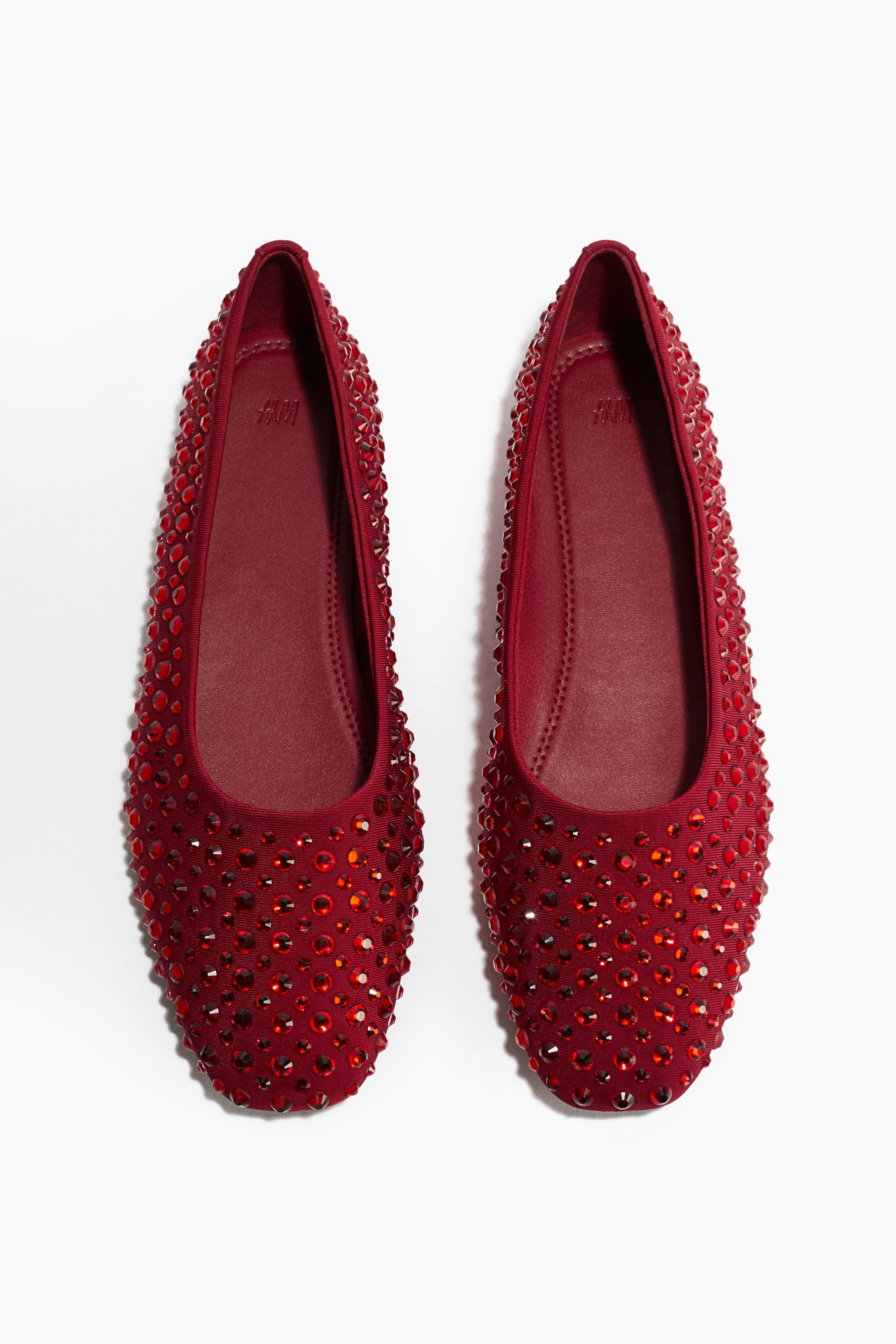 Rhinestone Studded Ballet Flats