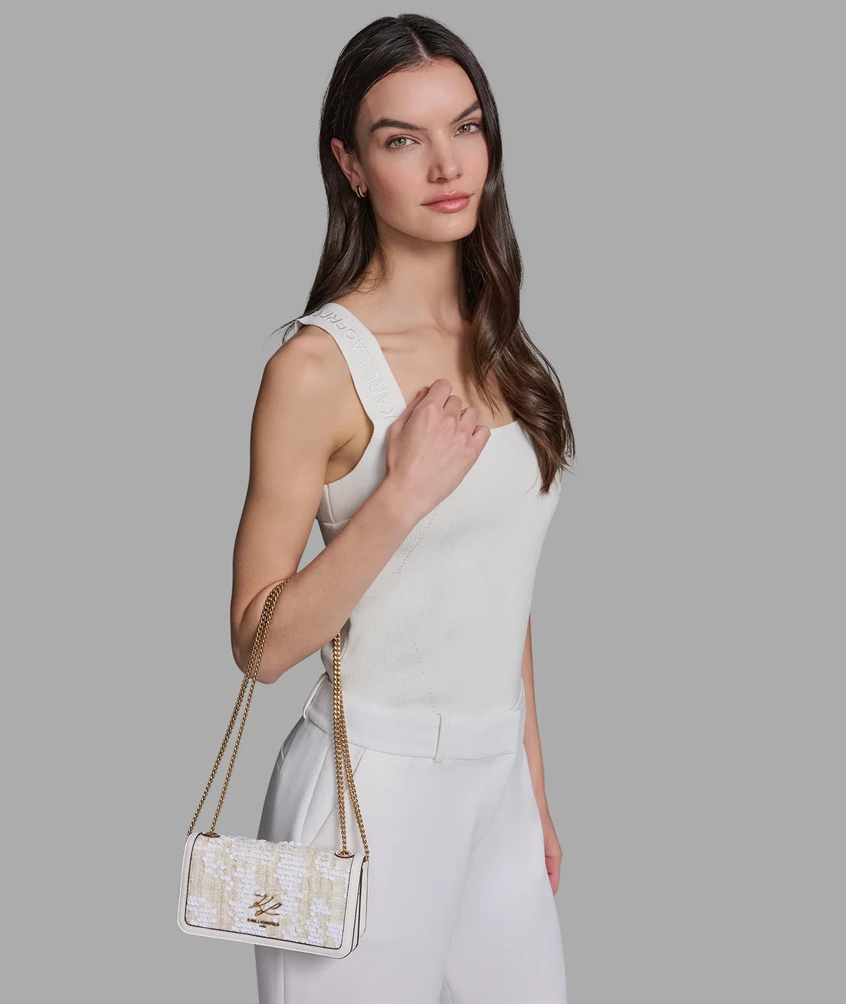 KOSETTE SEQUIN TWEED SHOULDER BAG