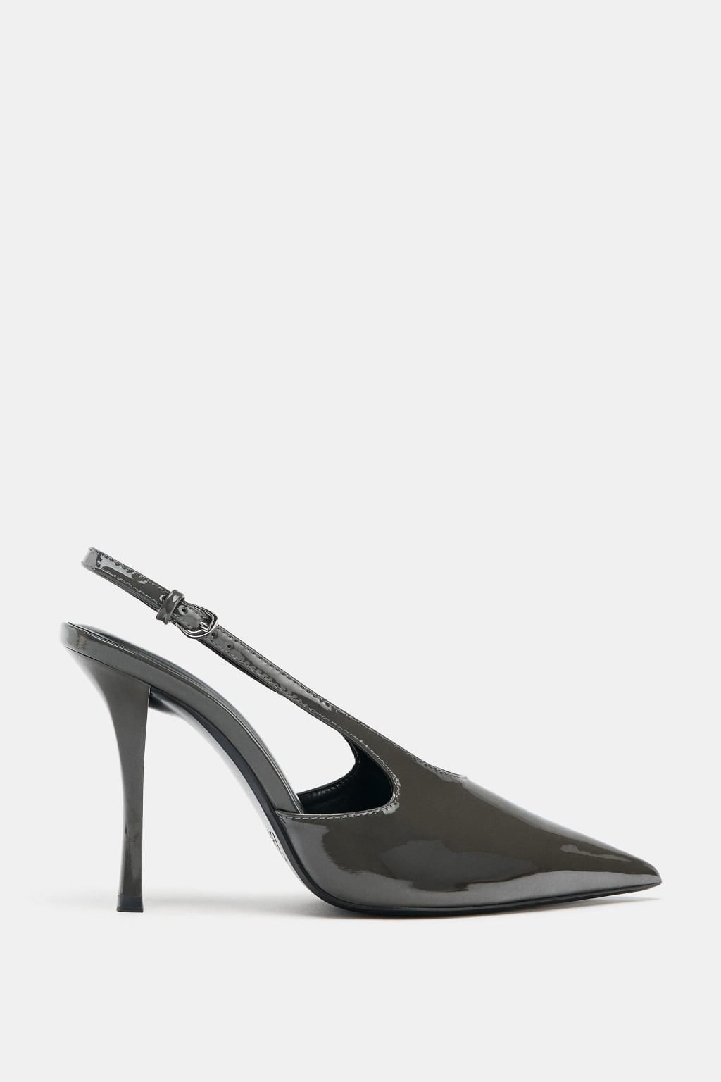 ZARA Black Patent Slingback Heels