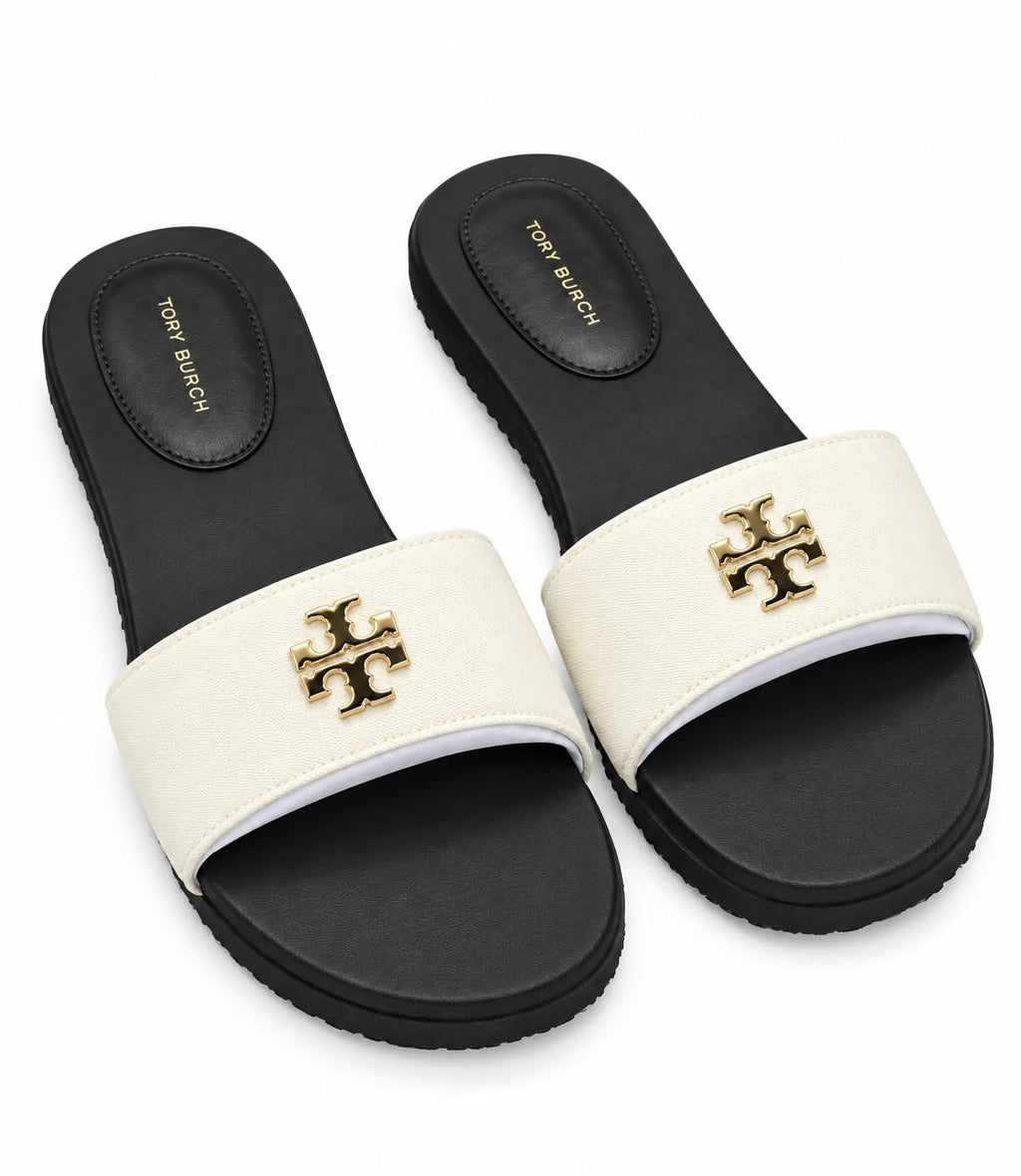 Tory Burch Dark Caramine Double T-Sport Slide