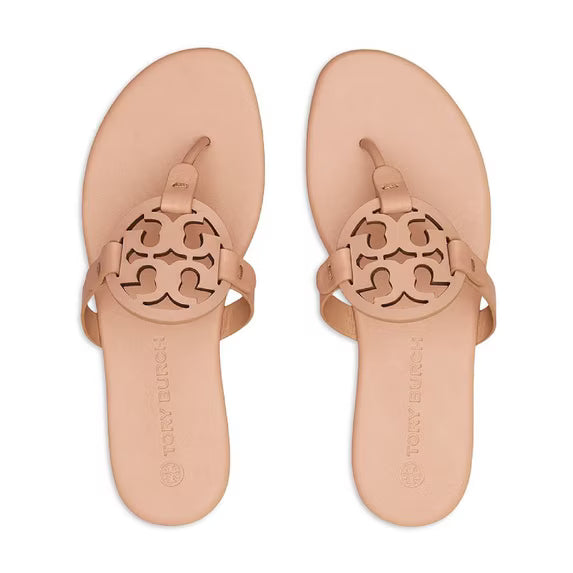 Tory Burch Miller Soft Women's Leather Memory Foam Slide Thong Sandals